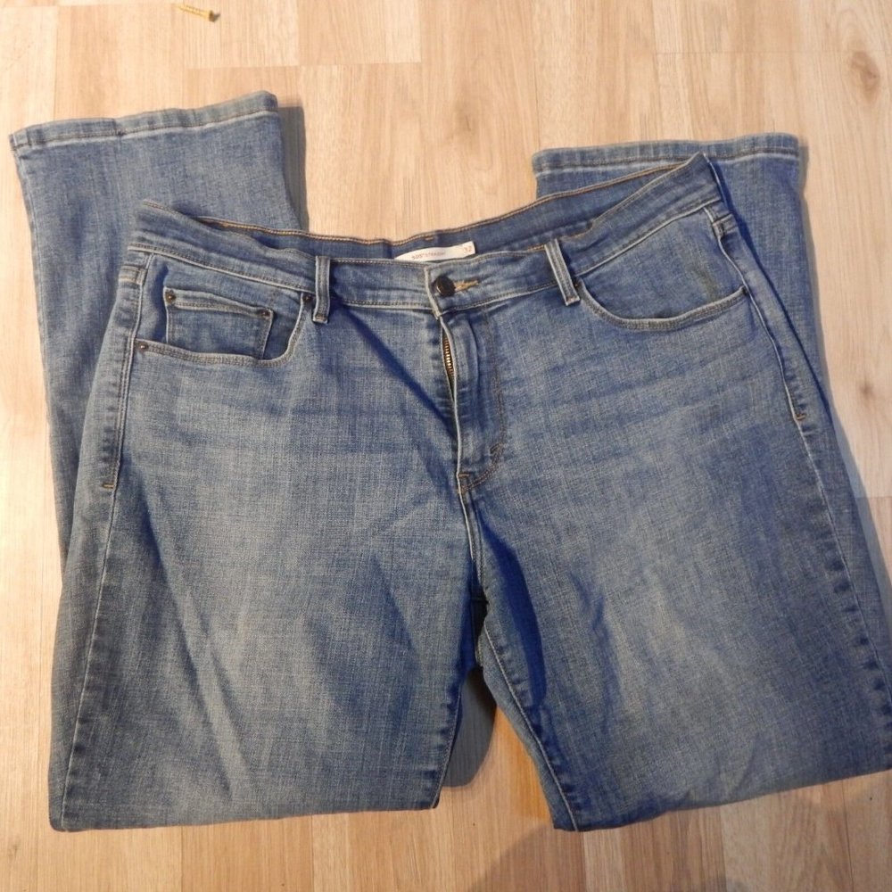 Levis Jeans Mens 32x32 505 Regular Straight Blue Denim Dark Wash Cotton Workwear